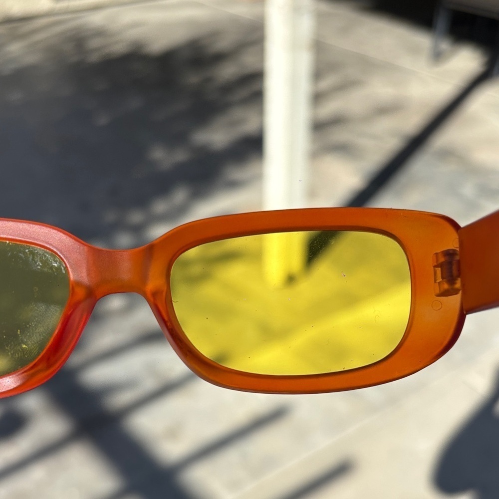 Orange Rectangular Sunglasses - Picture 4 of 4
